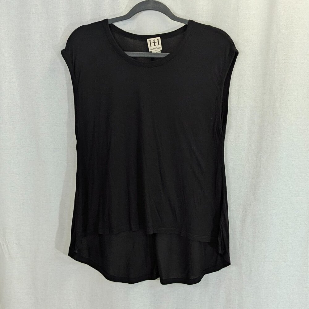 Haute Hippie Size Small High/Low Black Sleeveless Top